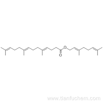 4,8,12-Tetradecatrienoicacid, 5,9,13-trimethyl-,( 57192370,2E)-3,7-dimethyl-2,6-octadien-1-yl ester,( 57192371,4E,8E)- CAS 51-77-4